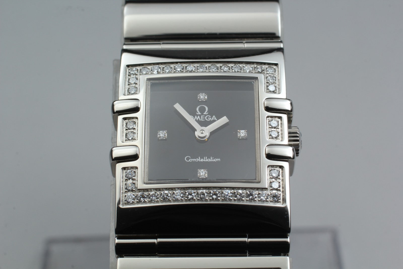 OMEGA Constellation QUADRA 895.1230 Cal.1376 Black Dial Diamond Women's Qz Watch