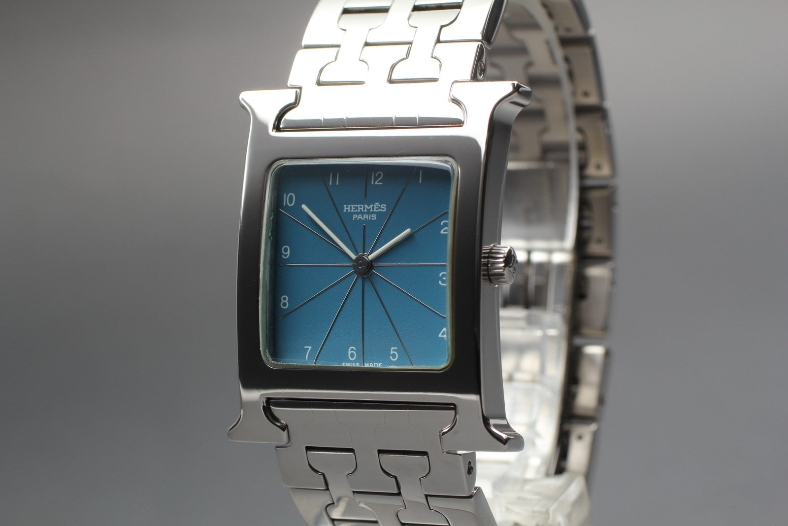 HERMES H Watch HH1.510 Blue Dial Quartz Unisex Watch 26mm JP Box From JAPAN