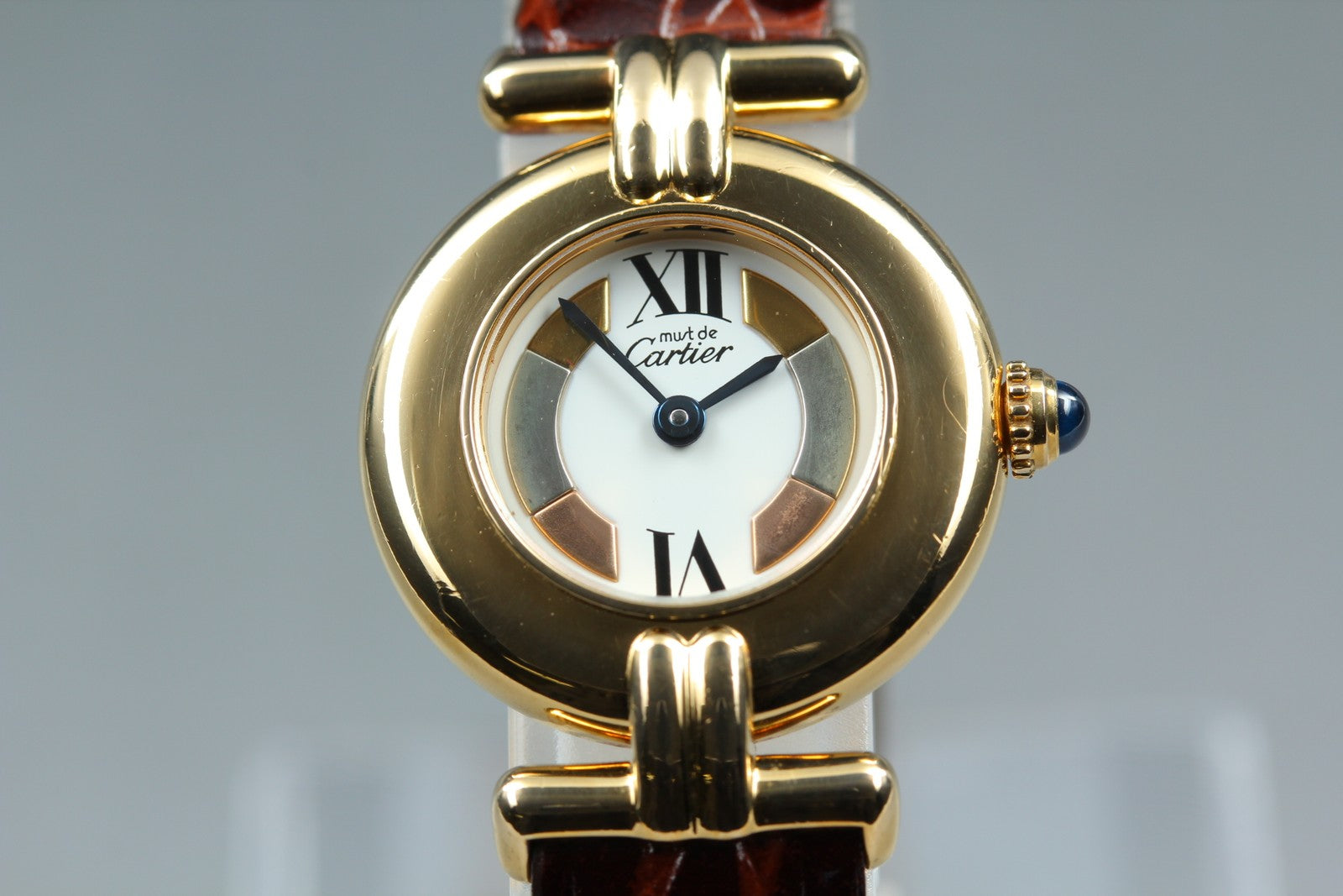 Vintage Cartier Must Colisee Vermeil 590002 Brown Gold Women's Quartz Watch
