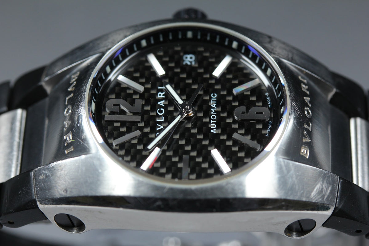 BVLGARI Ergon EG35S Black Dial Automatic Date Men's Watch 35mm JAPAN Exc+5