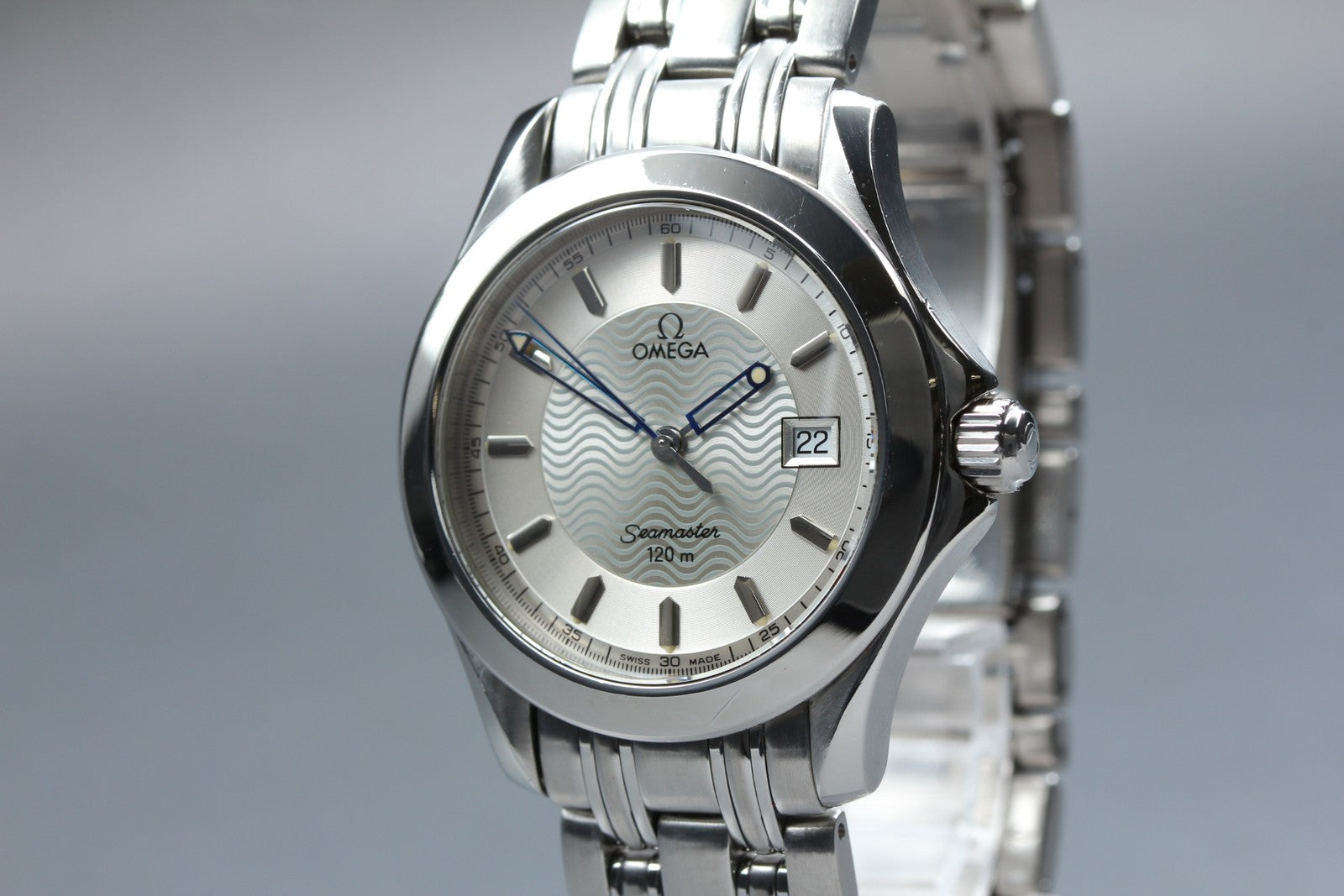 Near MINT- Box Omega Seamaster 120M 2511.31 Cal.1538 Silver Qz 36mm Men's Watch