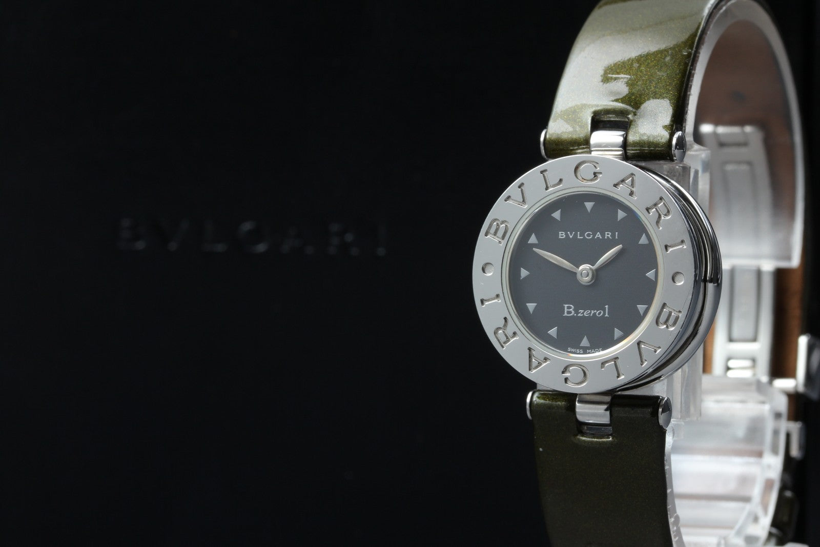 New Batt* BVLGARI B.zero1 BZ22S Quartz Black Dial Women's Watch 22mm N MINT*Box