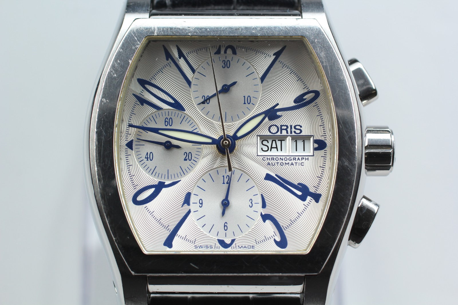 ORIS Miles 7532 Automatic Chronograph Day/Date White Dial Men's Watch 41mm JAPAN