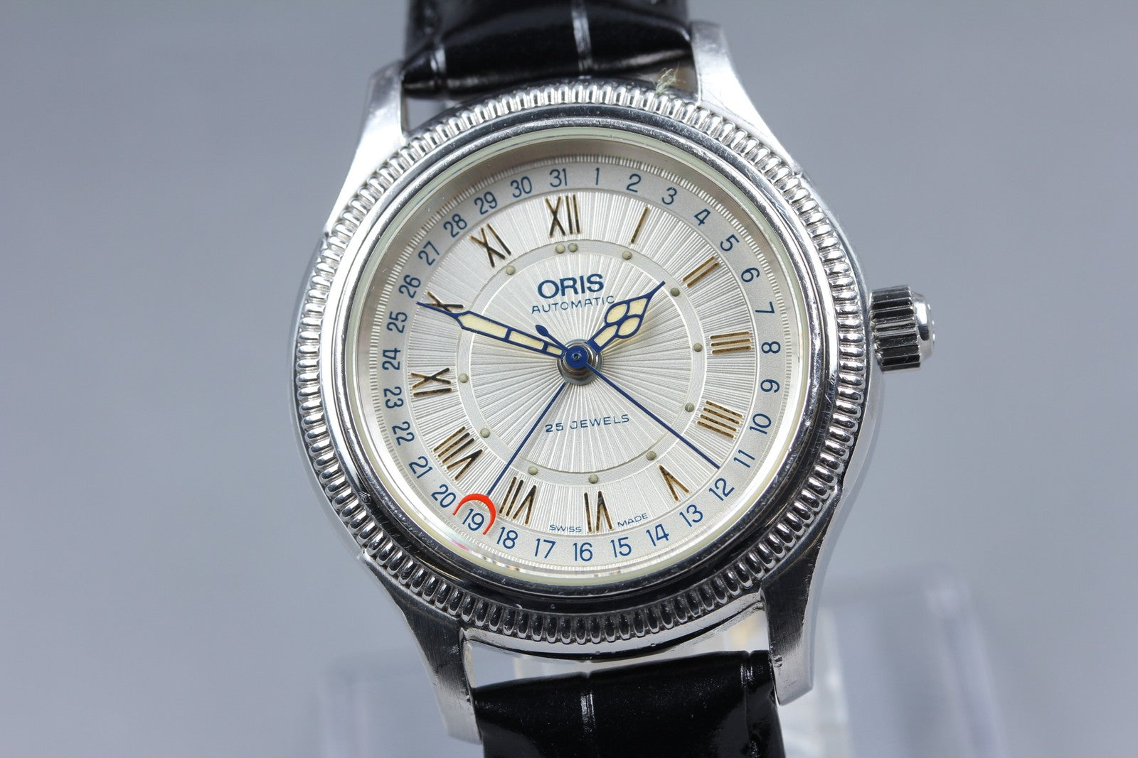 Vintage Oris Pointer Date 7465B Automatic White Dial Men's Watch 36mm JP Exc+5