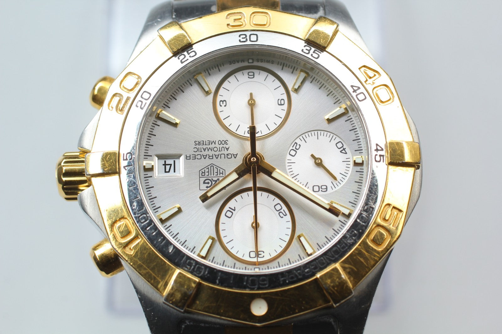 TAG Heuer Aquaracer CAF2120 Automatic Chronograph Men's Watch 42mm Exc+5 w/Paper