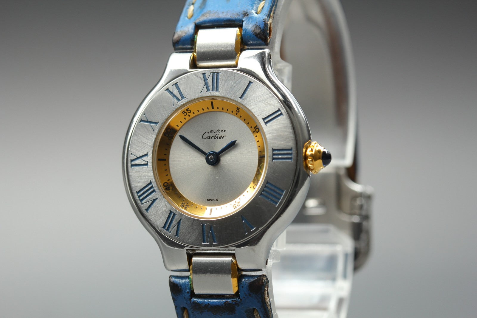 New Batt Cartier Must De 21 1340 Silver Dial Quartz Women's Watch 27mm Box JAPAN