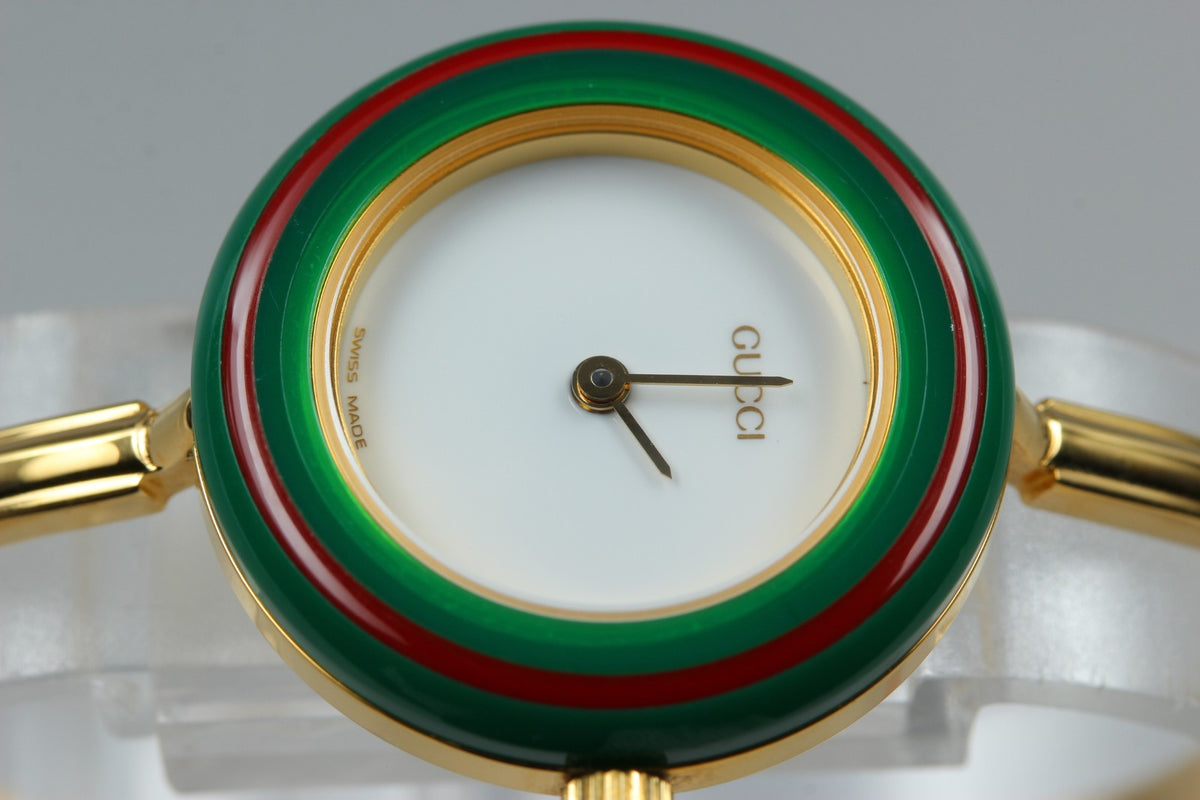 GUCCI Change Bezel 11/12.2 12Color Quartz Women's Watch 25mm JAPAN Box New Batt