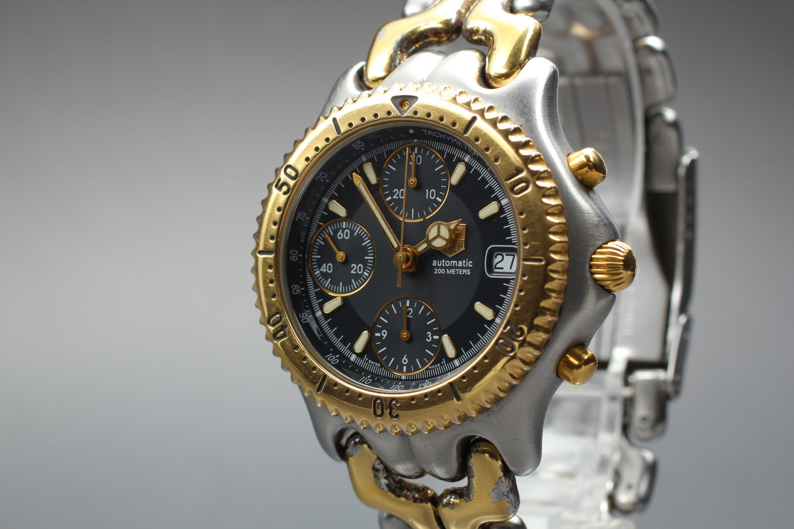 Exc+5* Tag Heuer SEL CG2121-R0 Chronograph Black Automatic Men's Watch 39mm JP