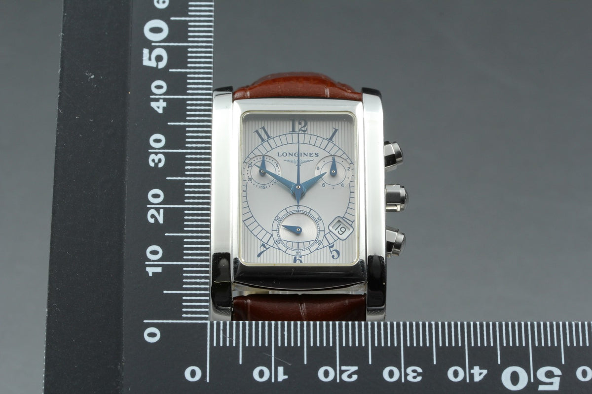 LONGINES Dolce Vita L5.656.4 Chronograph Quartz Silver Men's Watch 28mm JAPAN