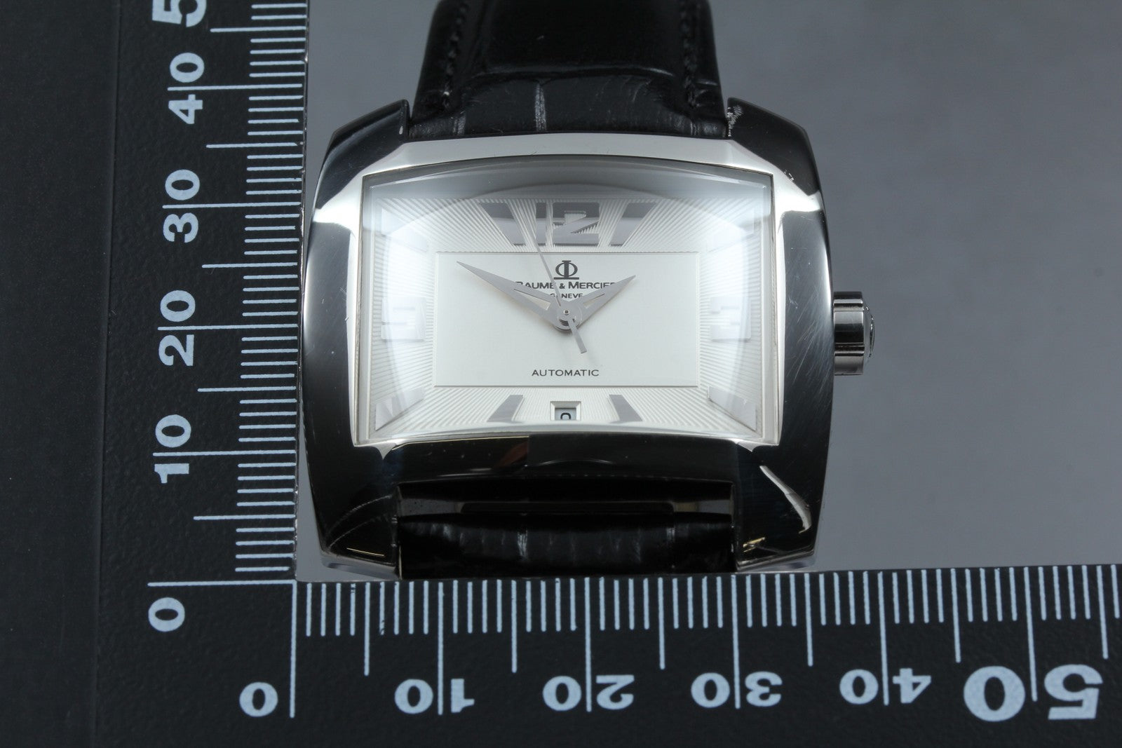 Baume & Mercier Hampton 65394 Automatic Silver Date Men's Watch 37mm JAPAN Box