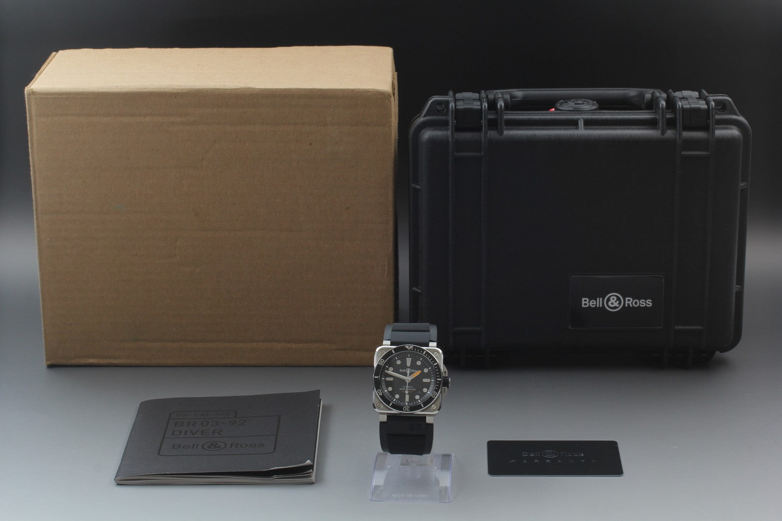 Bell & Ross BR 03-92-DIV Automatic Black Date Men's Watch 43mm JP N MINT*Box