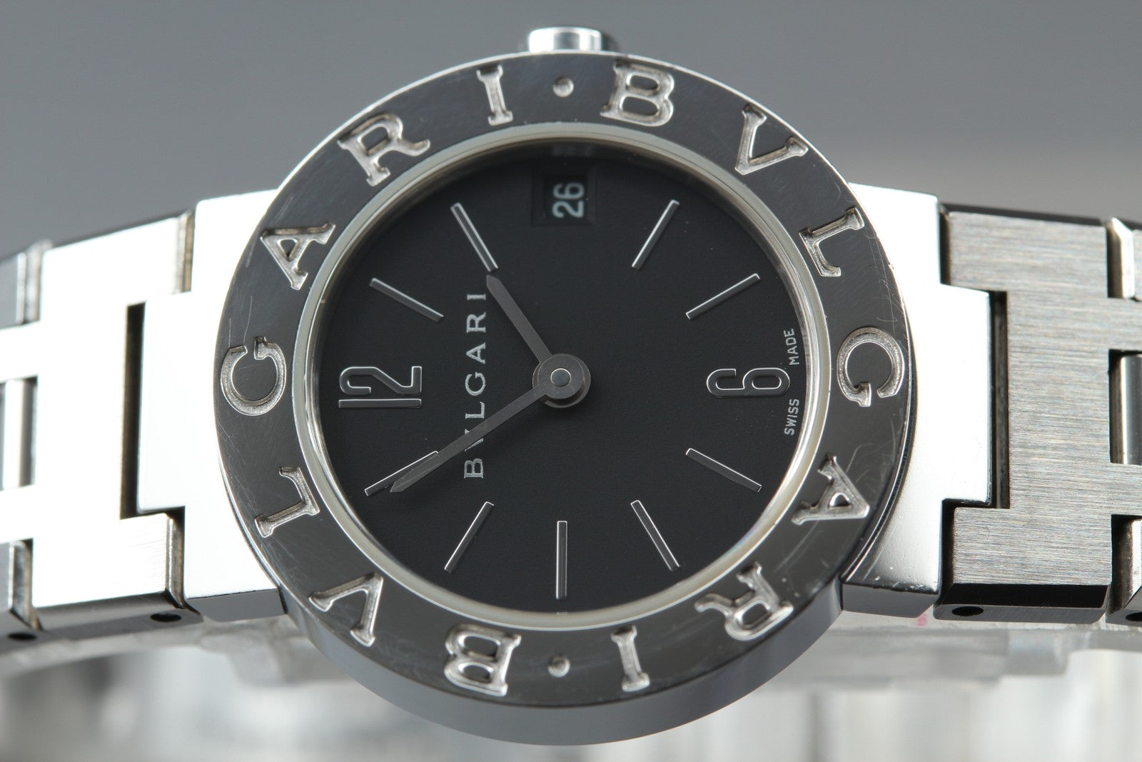 BVLGARI BVLGARIBVLGARI BB23SS Black Dial Quartz Women's Date Watch 22mm JAPAN