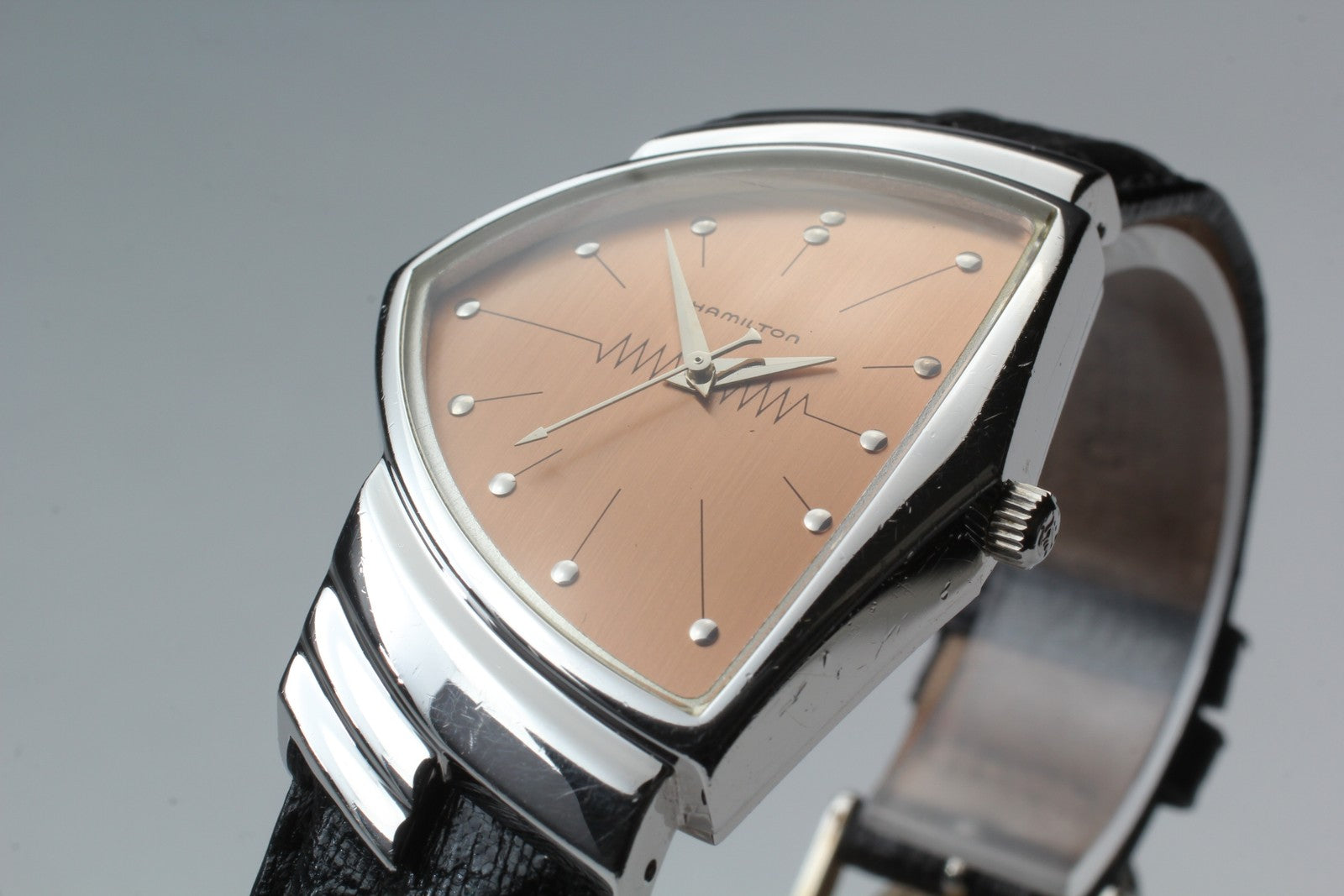 New Batt* Hamilton Ventura 6251 Registered Edition Pink Dial Quartz 32mm Exc+5