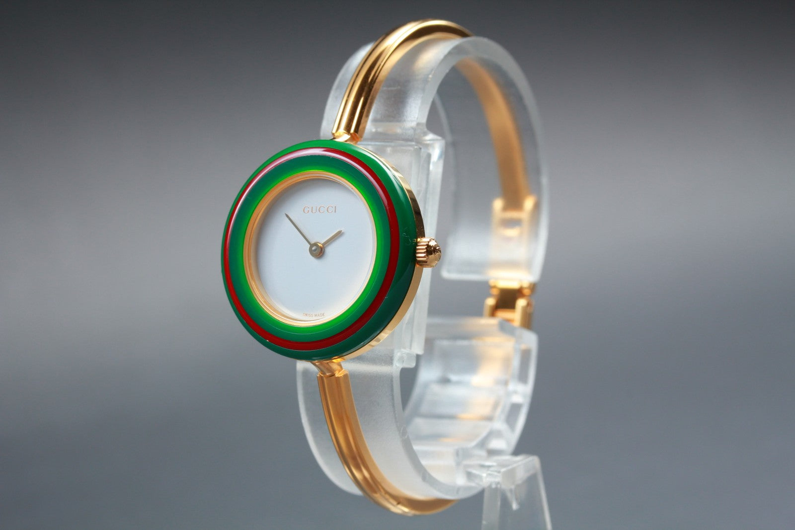 New Batt Gucci Change Bezel 11/12.2 12Color Women's White Quartz Watch JP