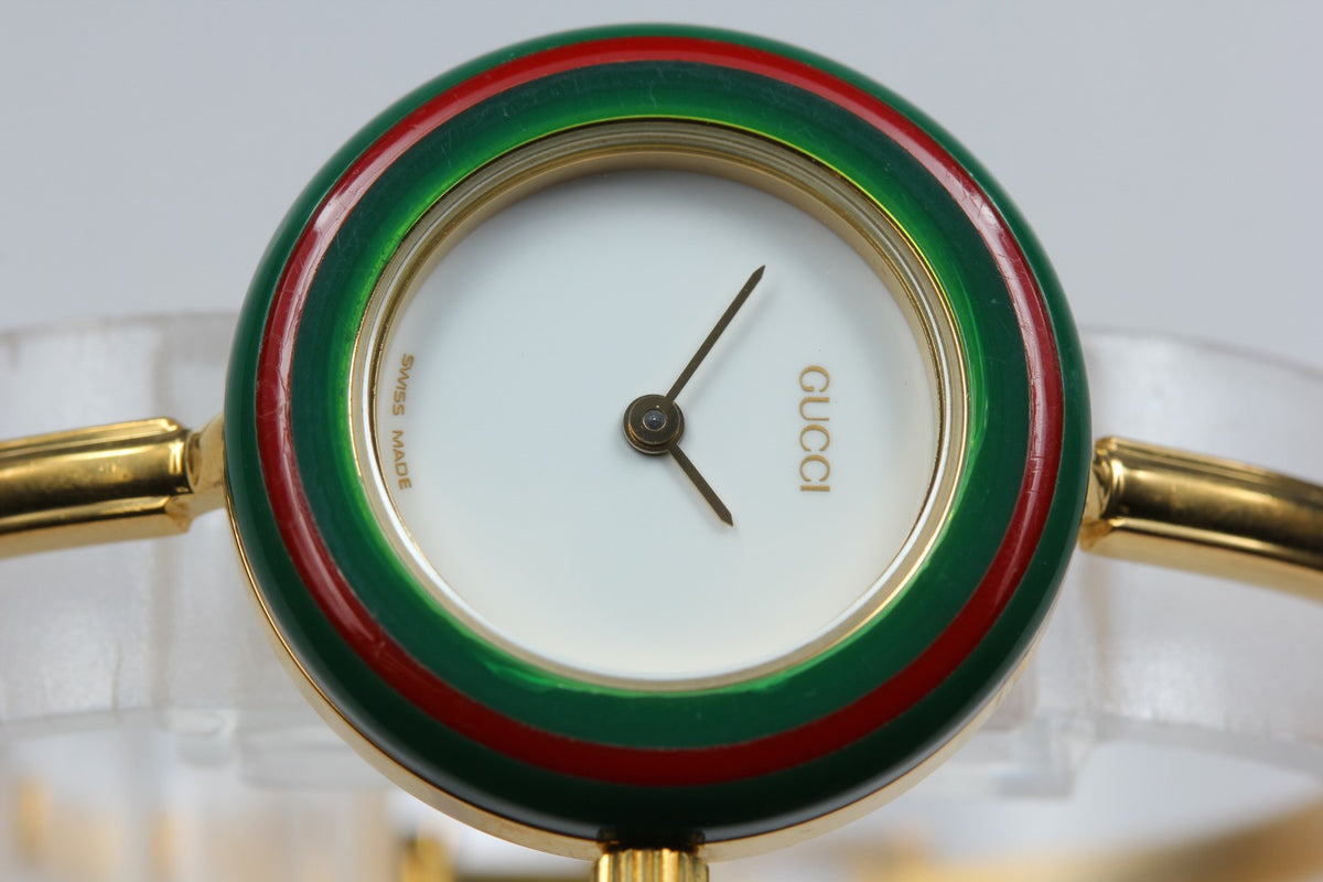 Gucci Change Bezel 11/12.2 Gold Gucci Sherry Line Bezel Women's Quartz Watch