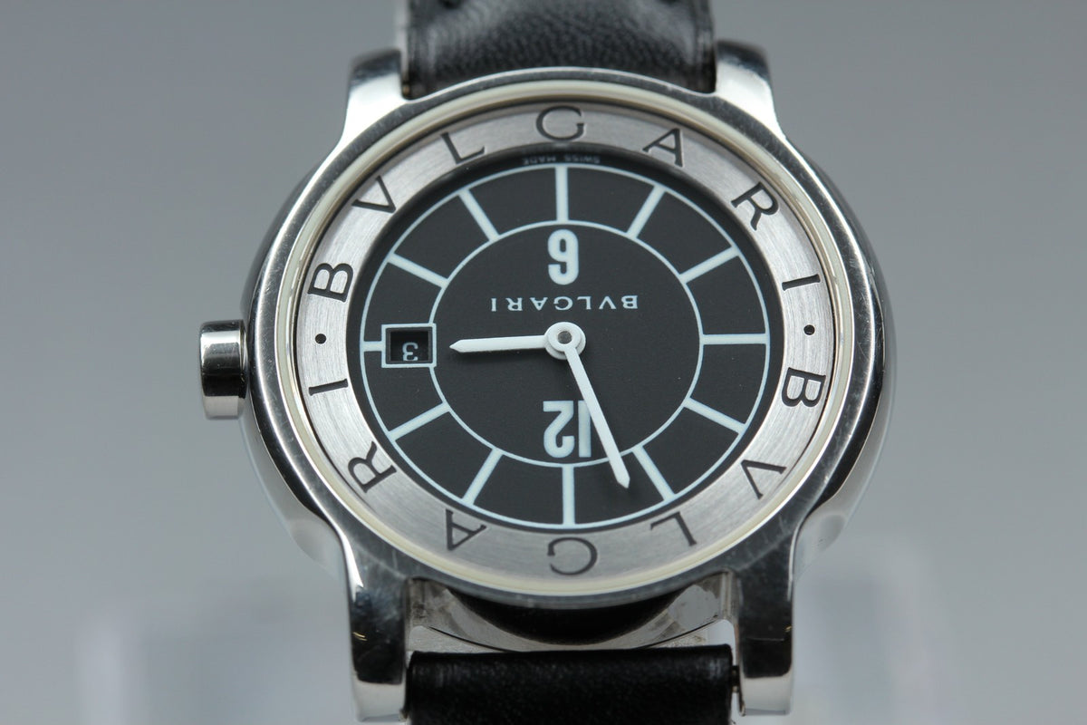 New Batt BVLGARI Solotempo ST29S Quartz Black Women's Watch 29mm JAPAN Box