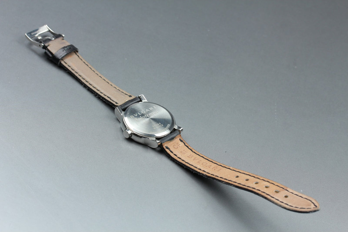 New Batt BVLGARI Solotempo ST29S Quartz Black Women's Watch 29mm JAPAN Box