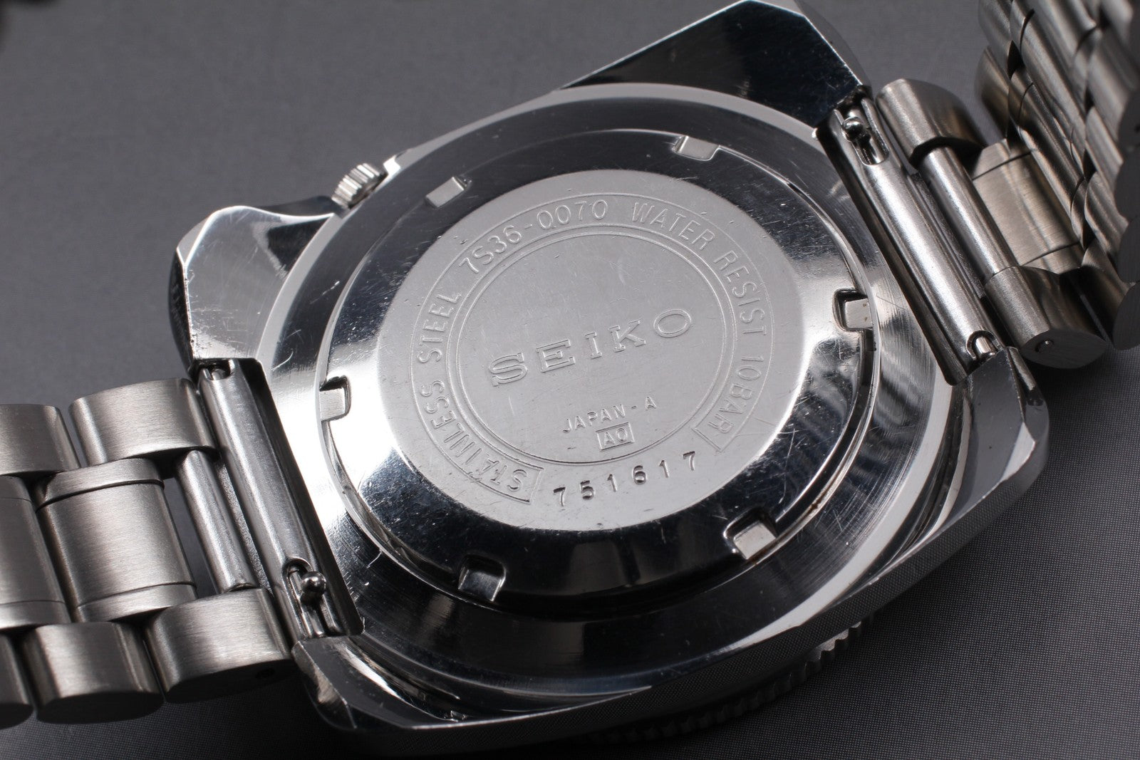 Exc+4 SEIKO 5 Sports 7S36-0070 Silver Dial Rally Diver Analog Men’s Watch JAPAN