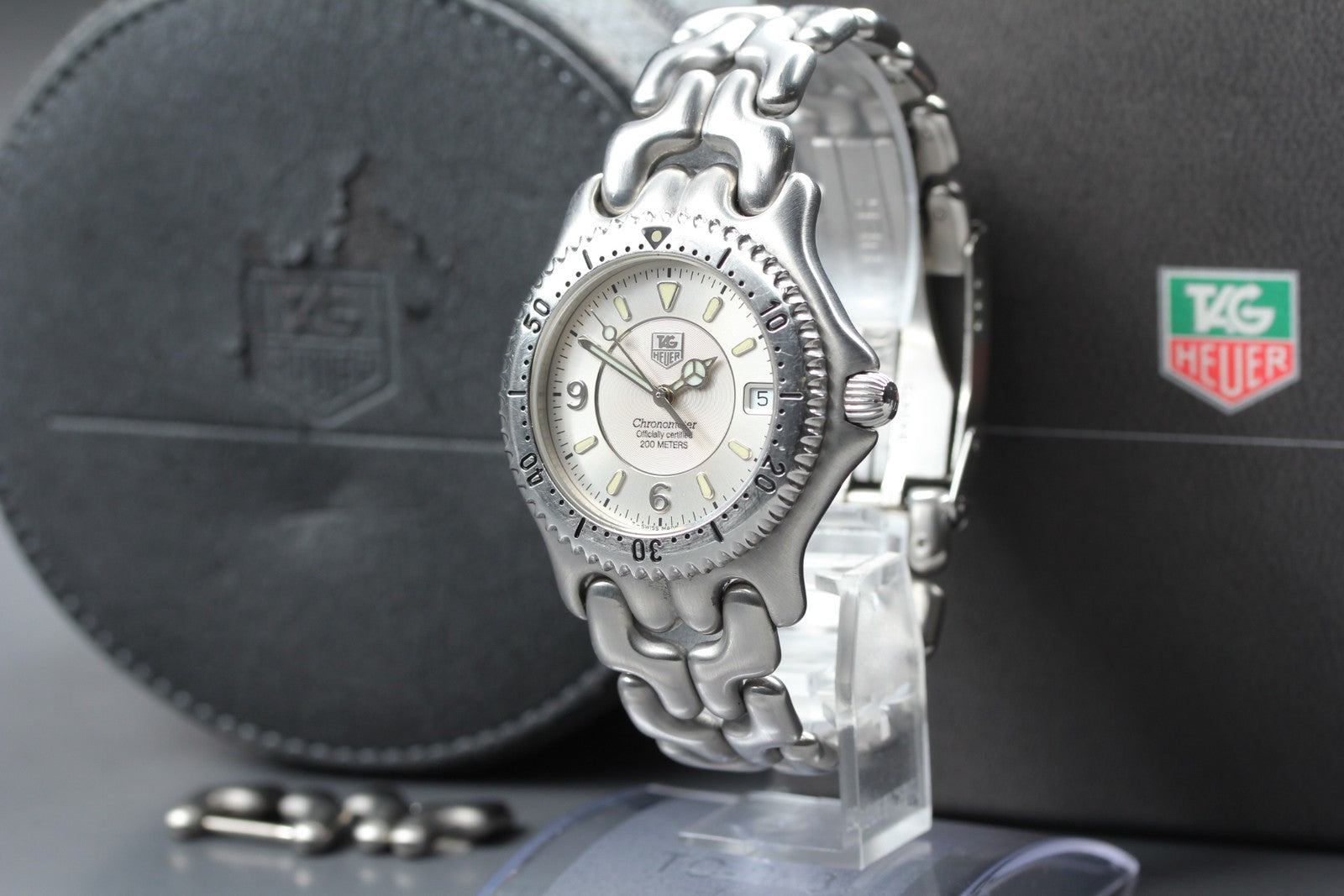 Vintage TAG HEUER SEL WG5112-P0 Automatic Silver Dial Men's Watch 36mm JAPAN Box