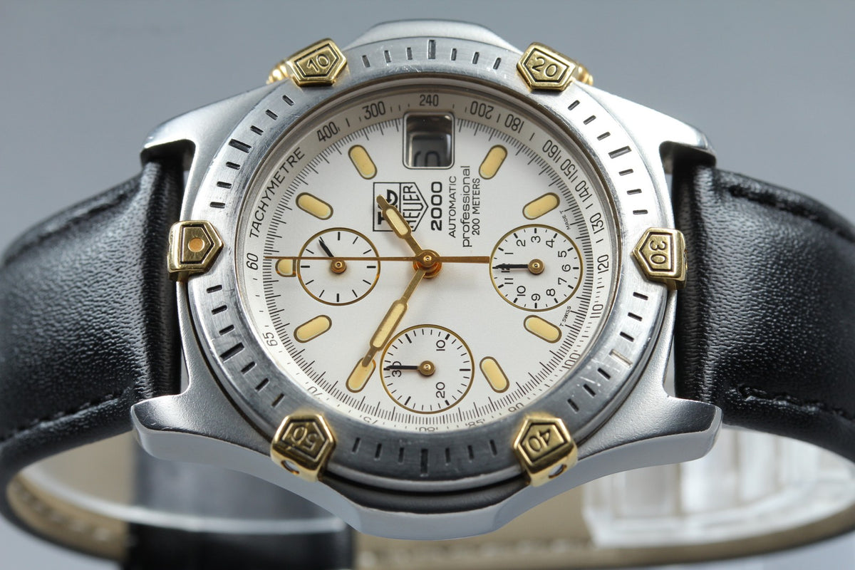 Vintage TAG HEUER 2000 165.806/1 Automatic Chronograph Men's Watch 40mm JAPAN