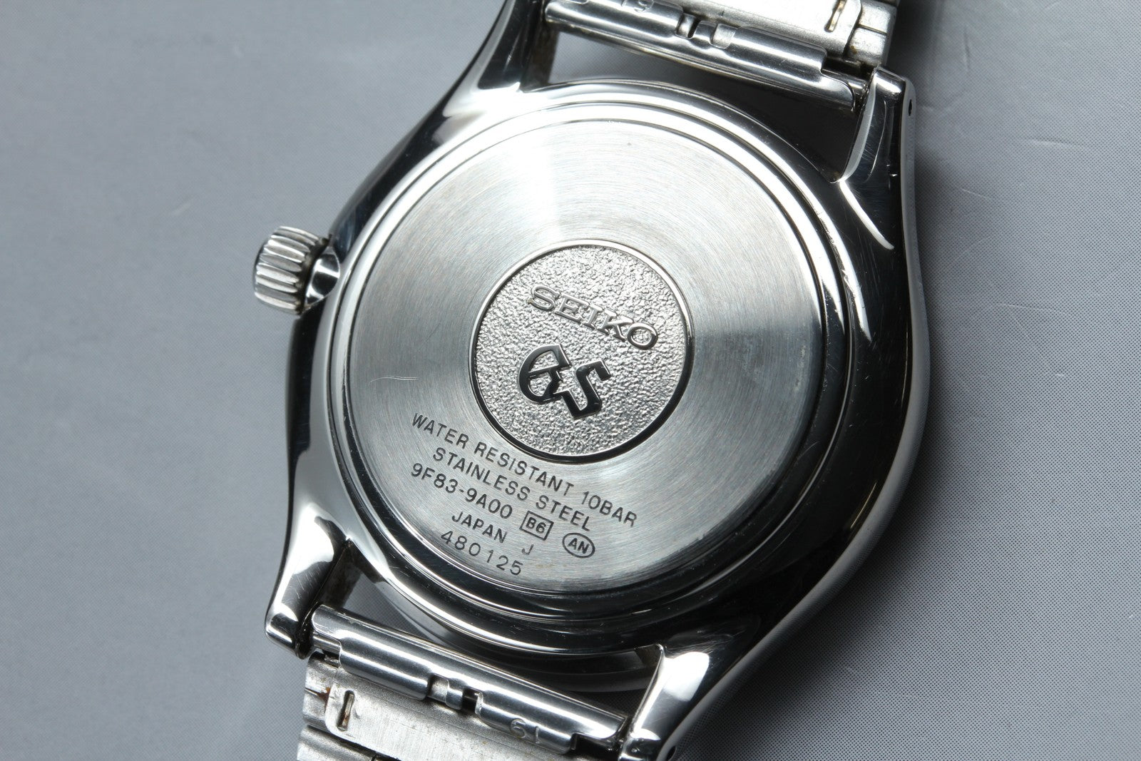 New Batt SEIKO Grand Seiko 9F83-9A00 Silver Quartz Day/Date Men's Watch 36mm JP