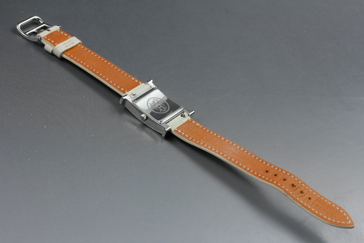 HERMES H Watch HH1.210 Silver Pink Dial 21mm Woman's Watch Quartz JAPAN