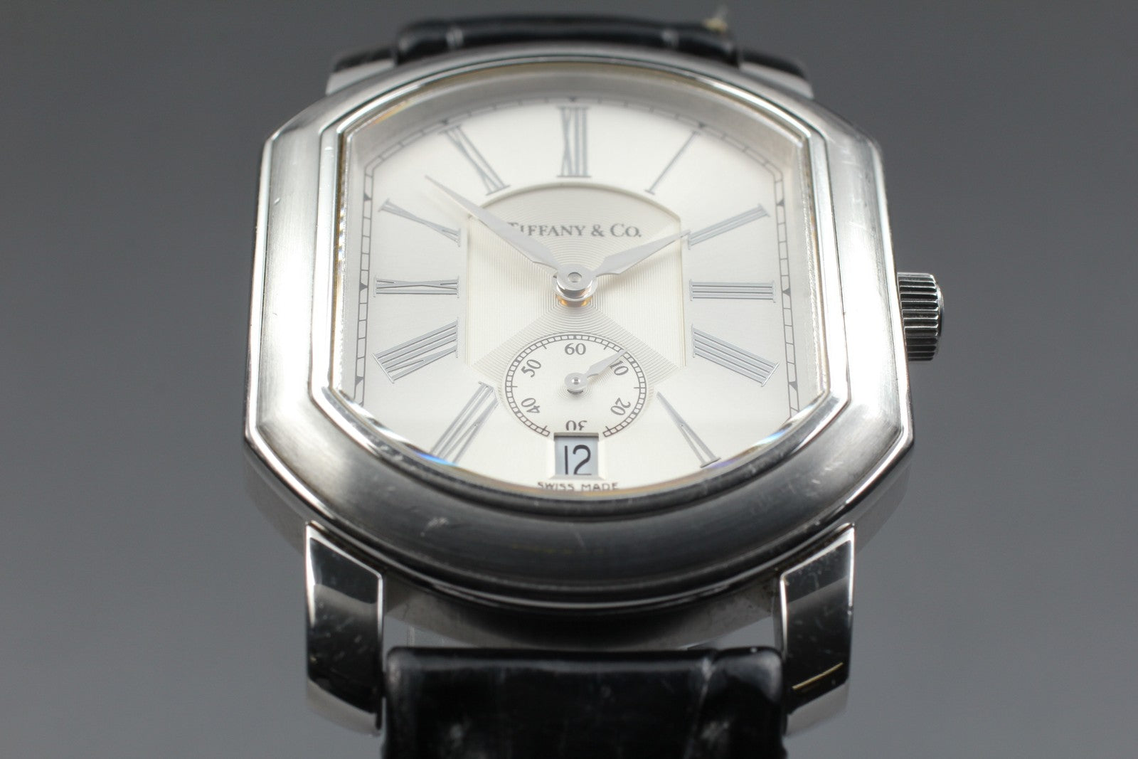 TIFFANY&Co. Mark coupe Silver Quartz Small Second Men's Watch 32mm JAPAN