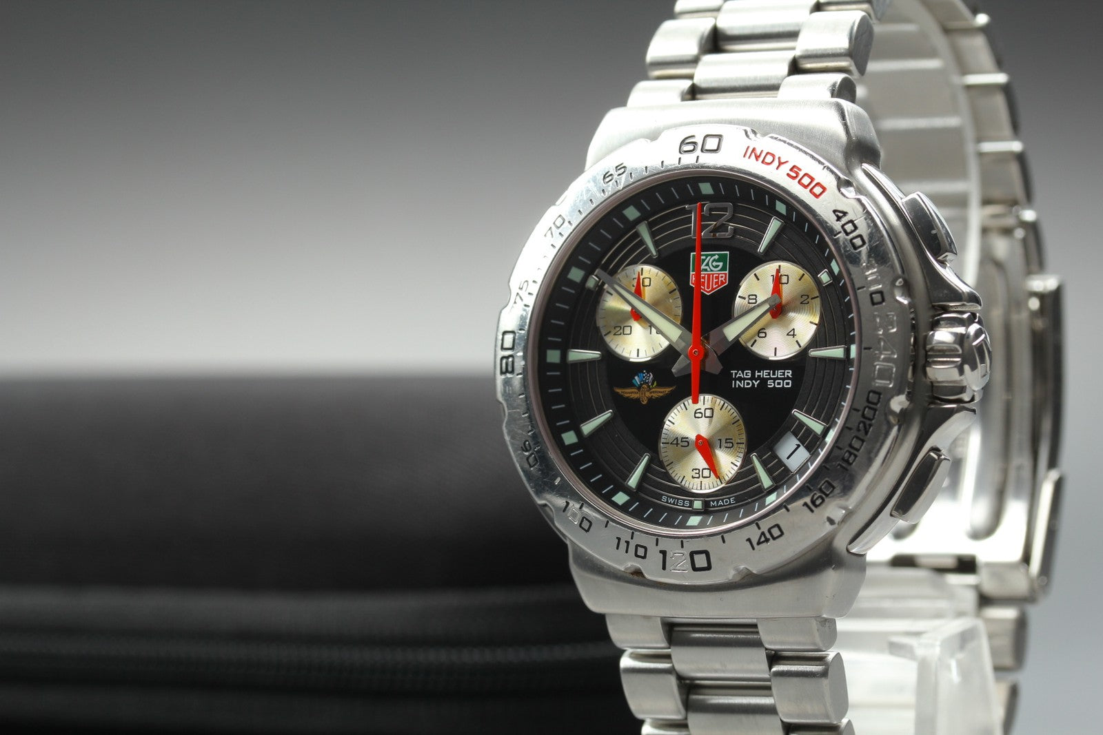 TAG HEUER Formula 1 Indy 500 CAC111B-0 Quartz Black Men's Watch 41mm JAPAN Exc+5