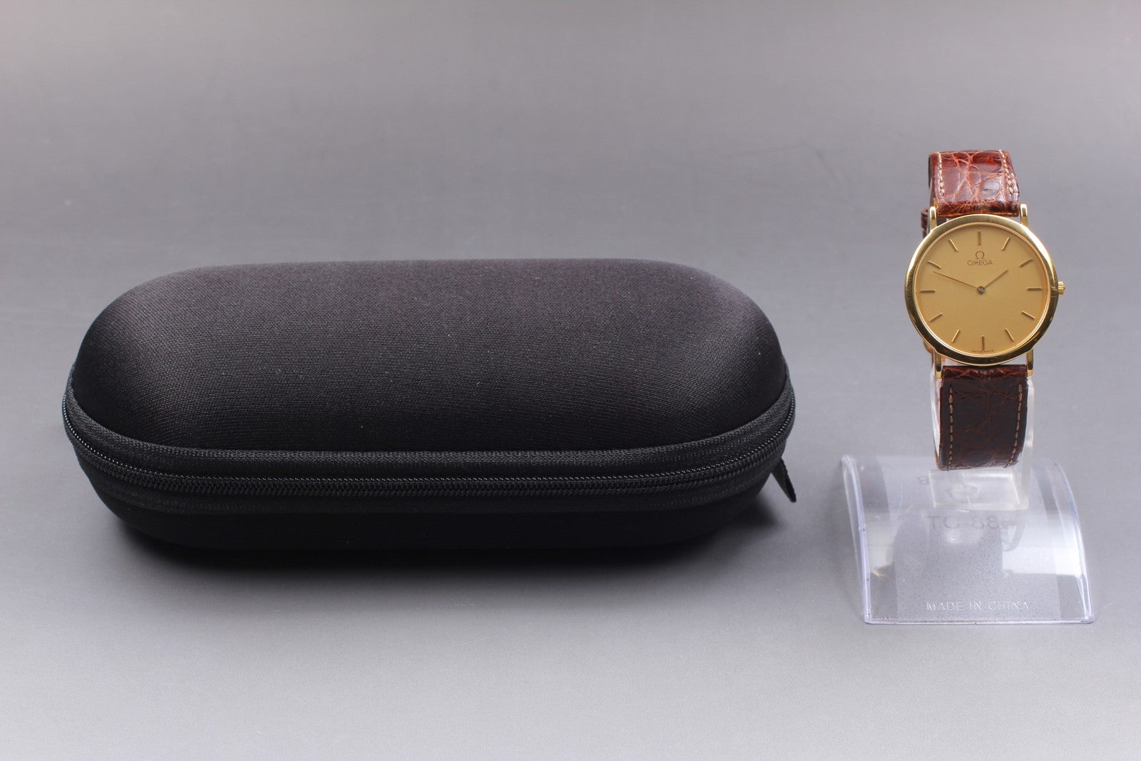 OMEGA DeVille 1378 195.0075.2 Gold Dial Quartz Men's Watch 32mm From JAPAN