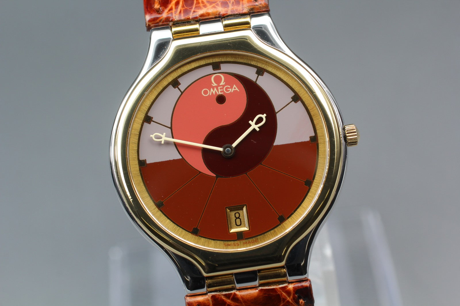 New Batt Vintage OMEGA De Ville symbol Quartz Women's Watch 31mm JAPAN Exc+5