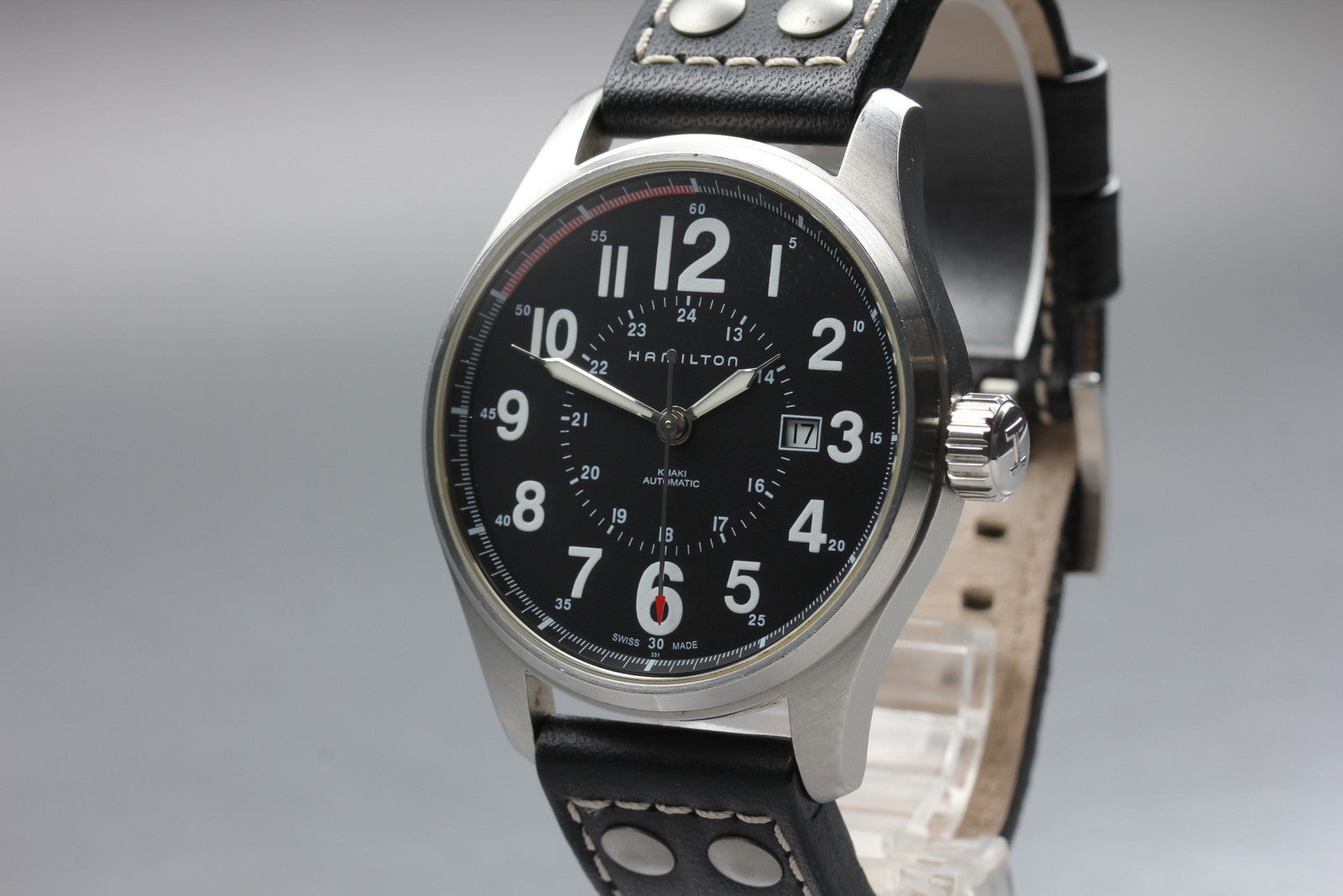 Hamilton Khaki Field H706150 Black Dial Automatic Date Men's Watch 43mm JAPAN