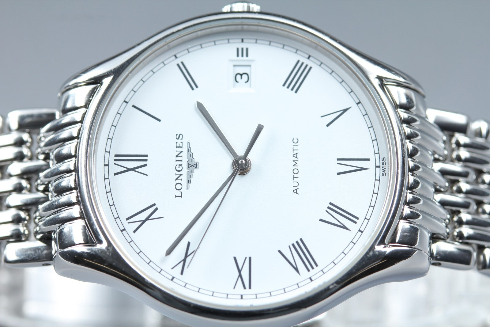 LONGINES Lyre L4.860.4 Automatic Date White Dial Men's Watch 35mm JAPAN Exc+5