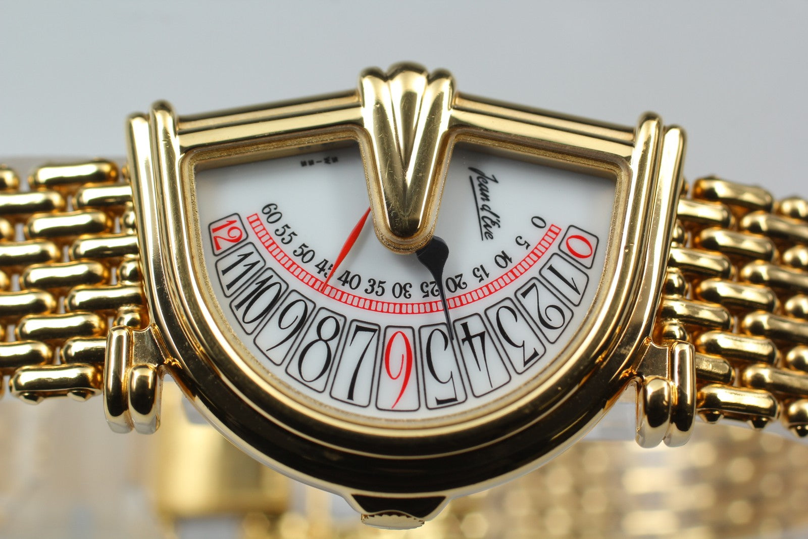 Vintage Jean d'eve Sectora Gold 25mm White Dial Women's Quartz Watch JAPAN