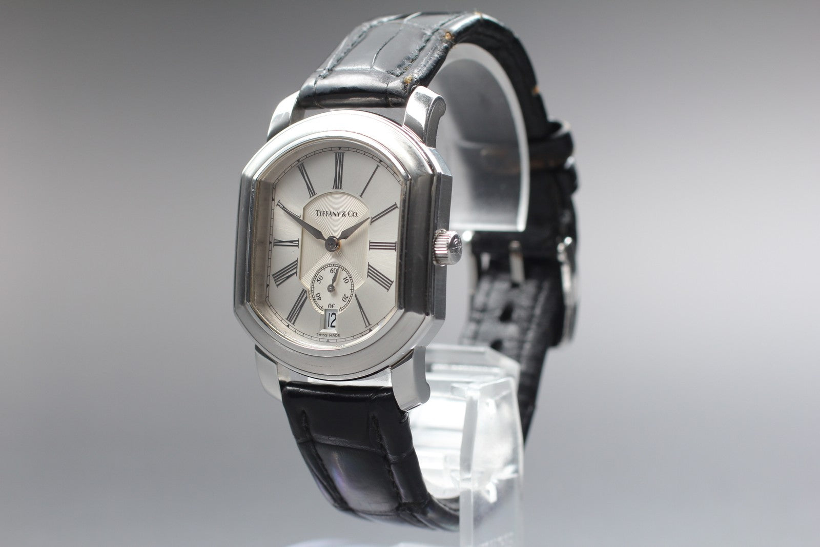 TIFFANY&Co. Mark coupe Silver Quartz Small Second Men's Watch 32mm JAPAN