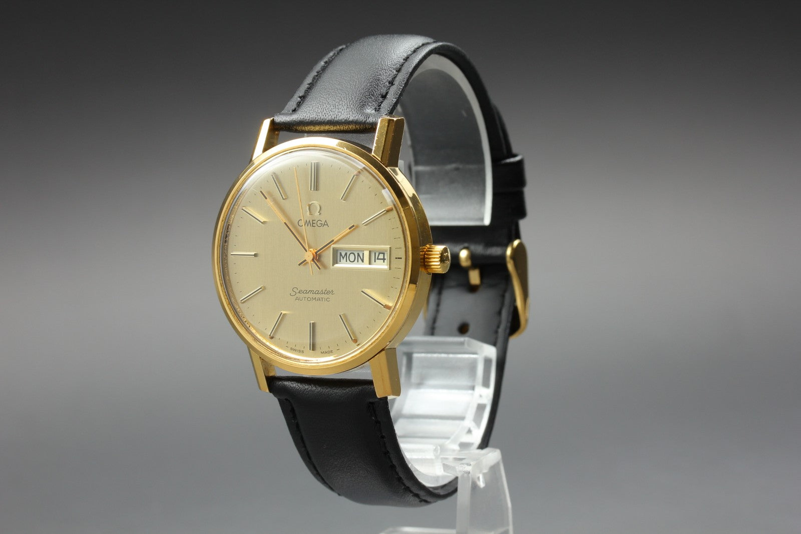 Vintage OMEGA Seamaster Gold 166.0209 Cal.1020 Day/Date 34mm AT Men's Watch