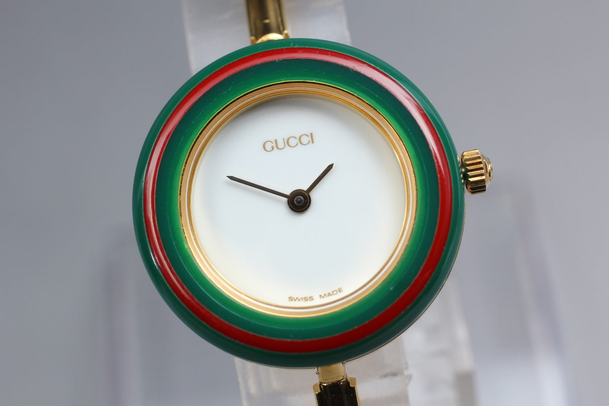 New Batt GUCCI Change Bezel 11/12.2 12Color Quartz Women's Watch 25mm JAPAN Box