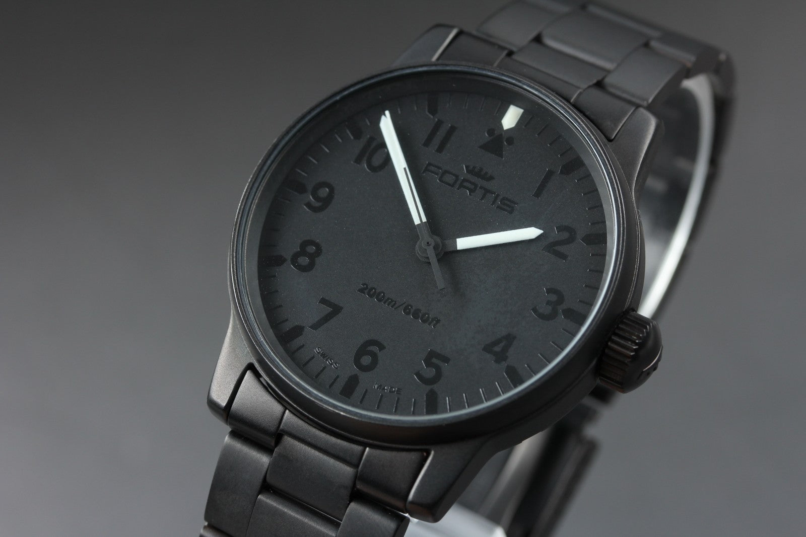 Rare FORTIS Flieger Professional Blackout 595.18.41MBO Automatic Men's Watch JP