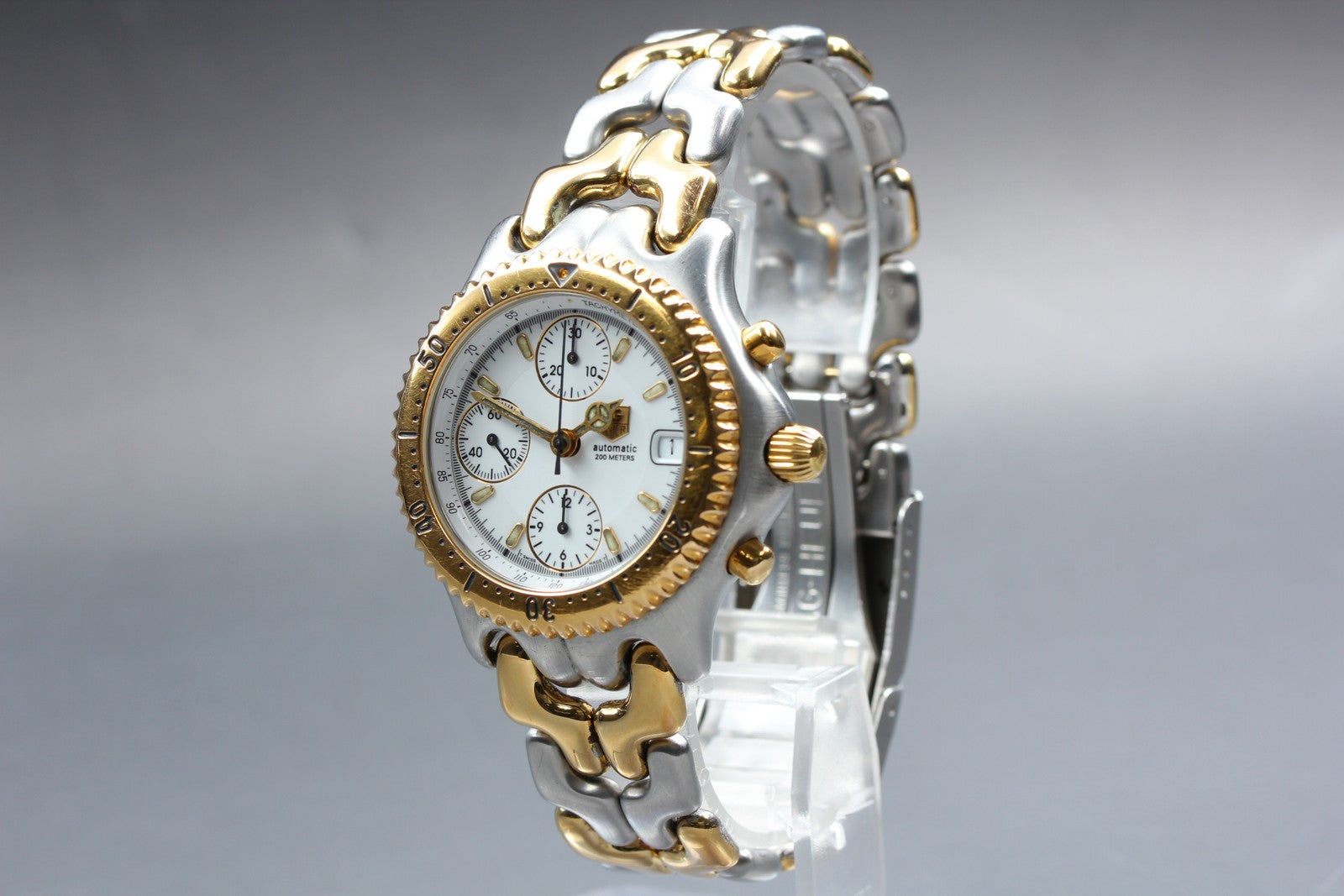 TAG HEUER SEL CG2120-R0 Automatic Chronograph White Men's Watch 38mm JAPAN Box