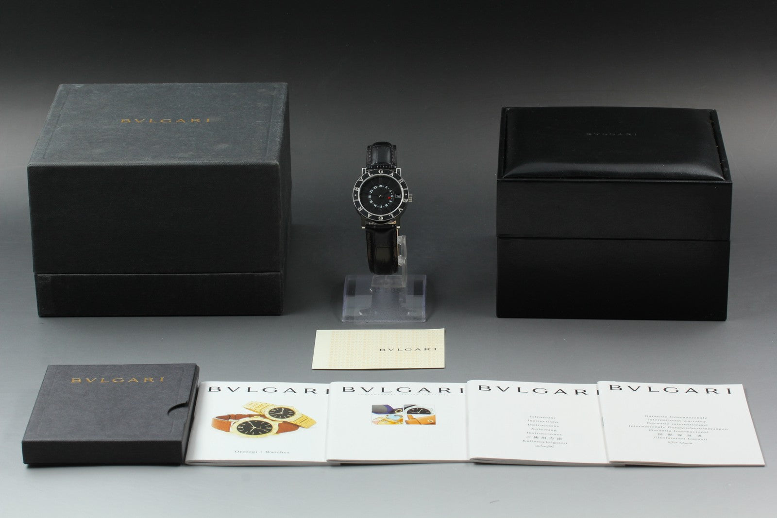 BVLGARI BVLGARIBVLGARI BB33SL GMT Black Automatic Men's Watch 33mm JAPAN Box