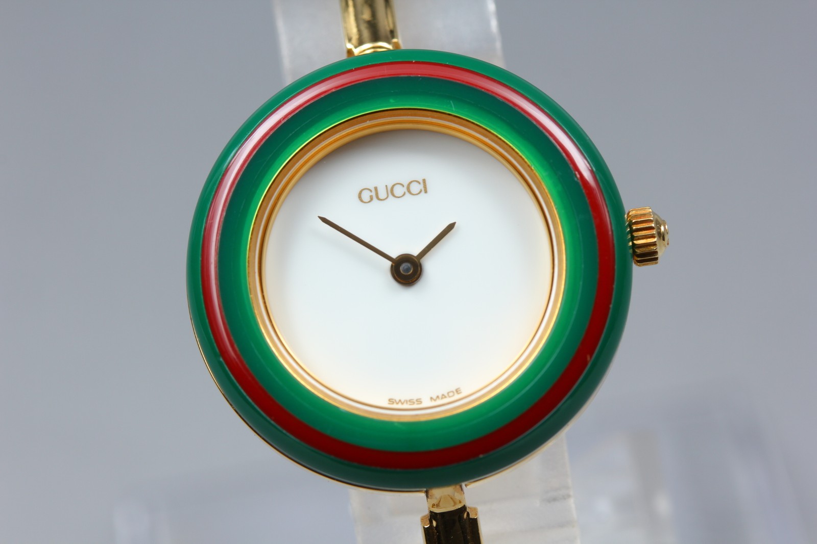 New Batt Vintage GUCCI Change Bezel 11/12.2 12Color Quartz Women's Watch 26mm JP
