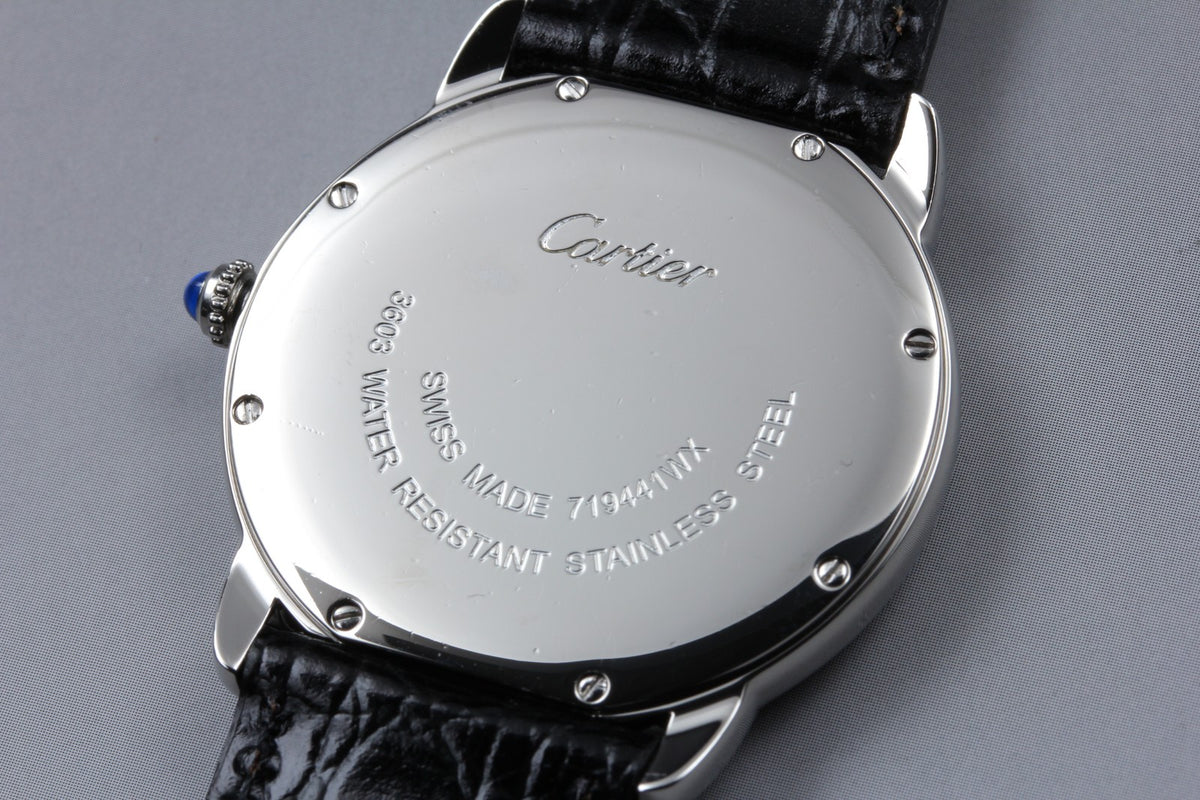 Cartier Ronde Solo de Cartier 3603 Silver Quartz 35mm Unisex Watch Polished Box