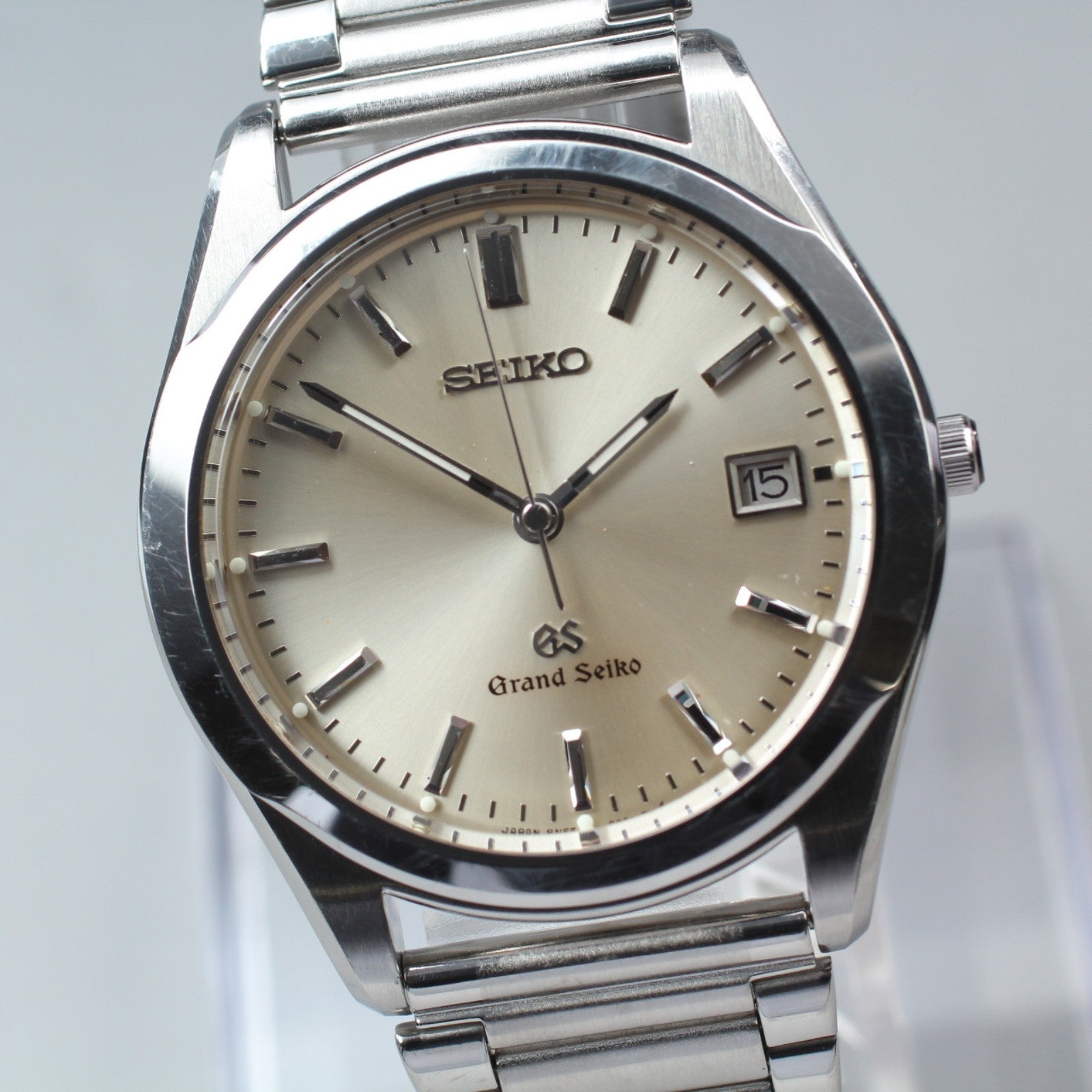 New Batt SEIKO Grand Seiko 8N65-8000 SBGG003 Silver Men's Quartz Watch 36mm JP