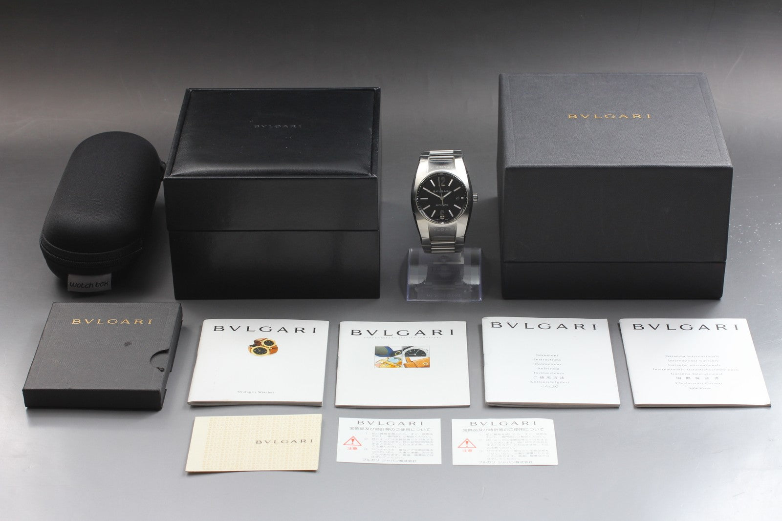 BVLGARI Ergon EG40S Black Dial Automatic Date Boy's Watch 40mm From JAPAN Box