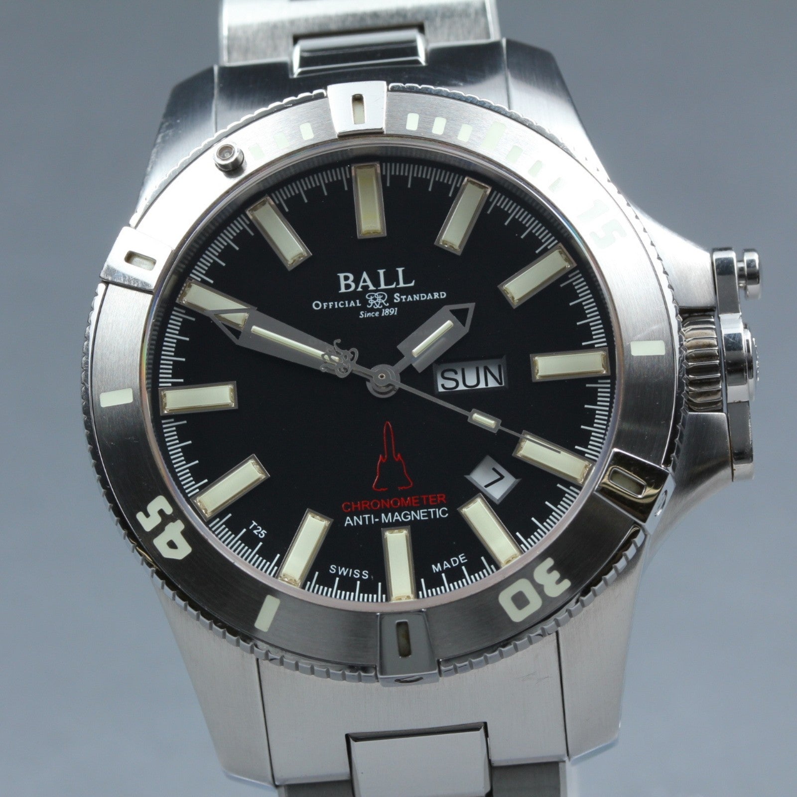 Exc+5*Box BALL Engineer Hydrocarbon DM2036A Black Automatic Men's Watch 44mm JP