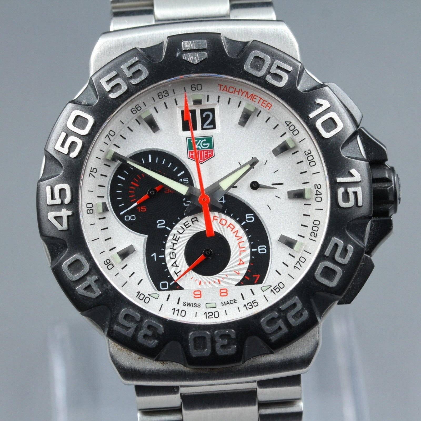 TAG Heuer Formula 1 CAH1011 Quartz Chronograph White Dial Men's Watch 44mm JP