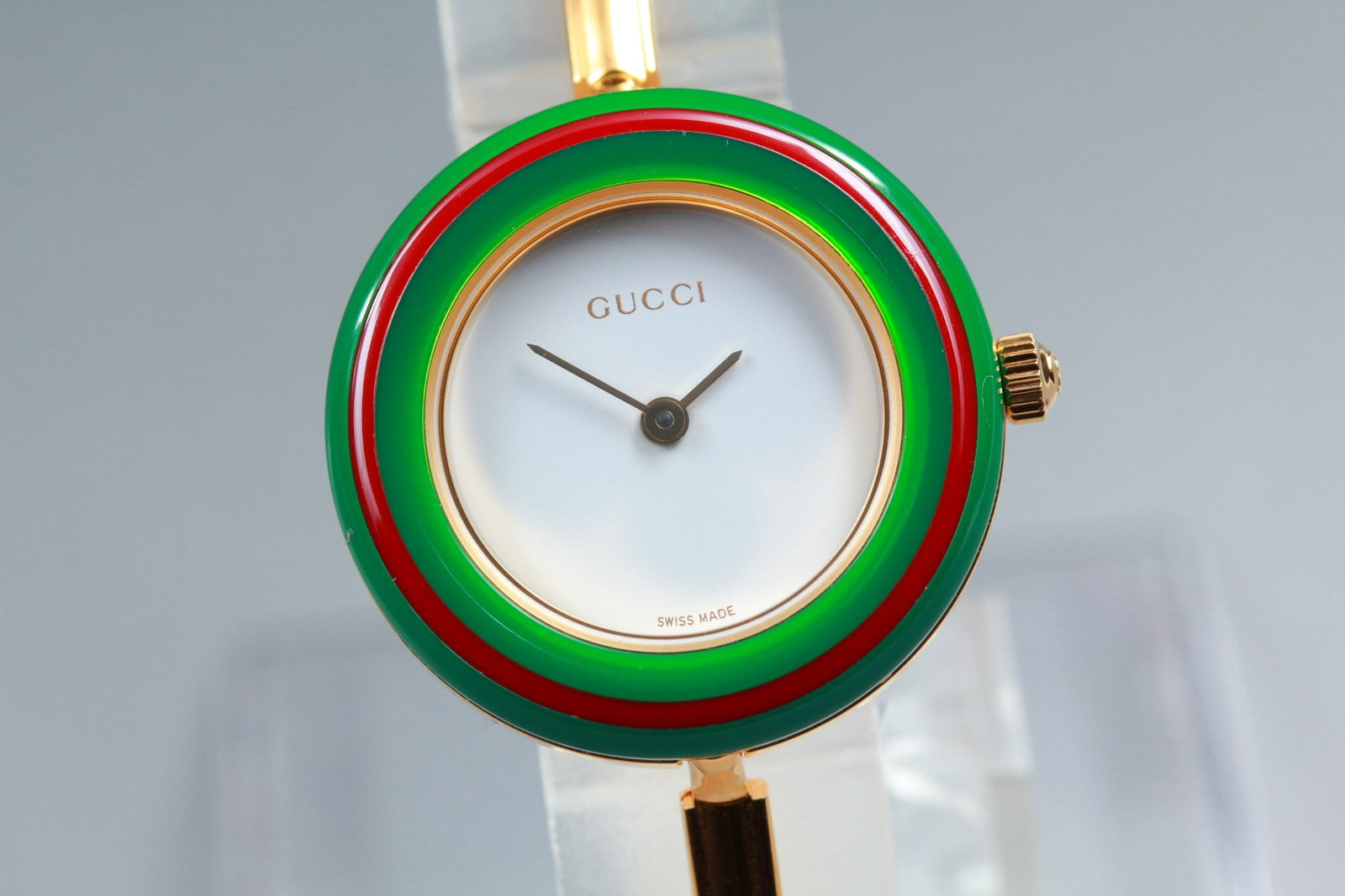 New Batt Gucci Change Bezel 11/12.2 12Color Women's White Quartz Watch JP