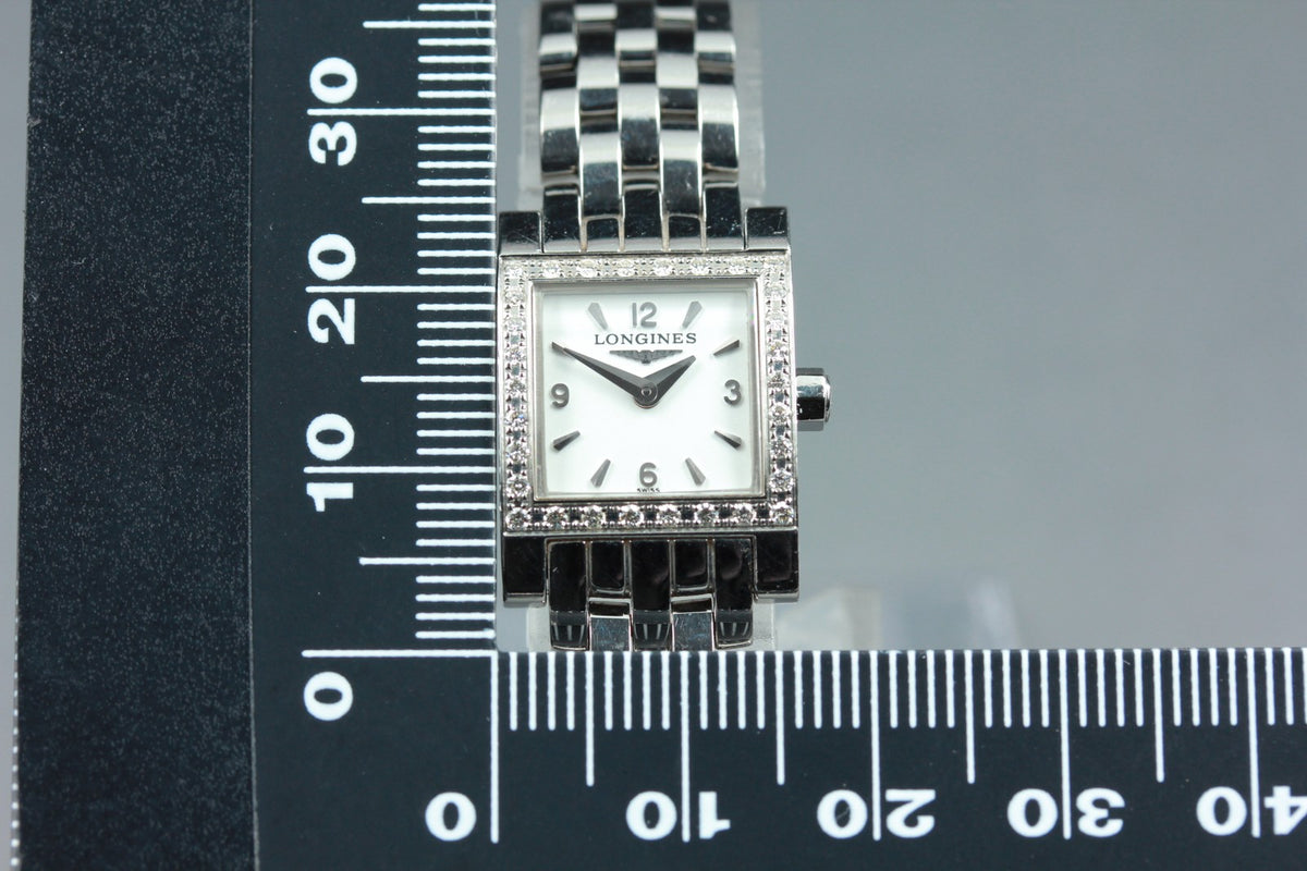 LONGINES Dolce Vita L5.161.0 Quartz Diamond Bezel White Women's Watch 16mm JAPAN