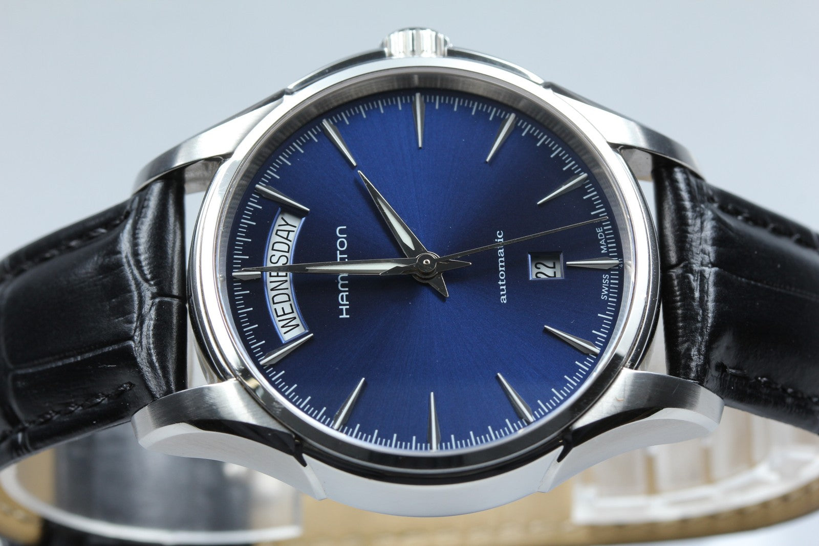 Hamilton Jazzmaster H325051 Automatic Navy Day/Date Men's Watch 40mm Exc+5*Box