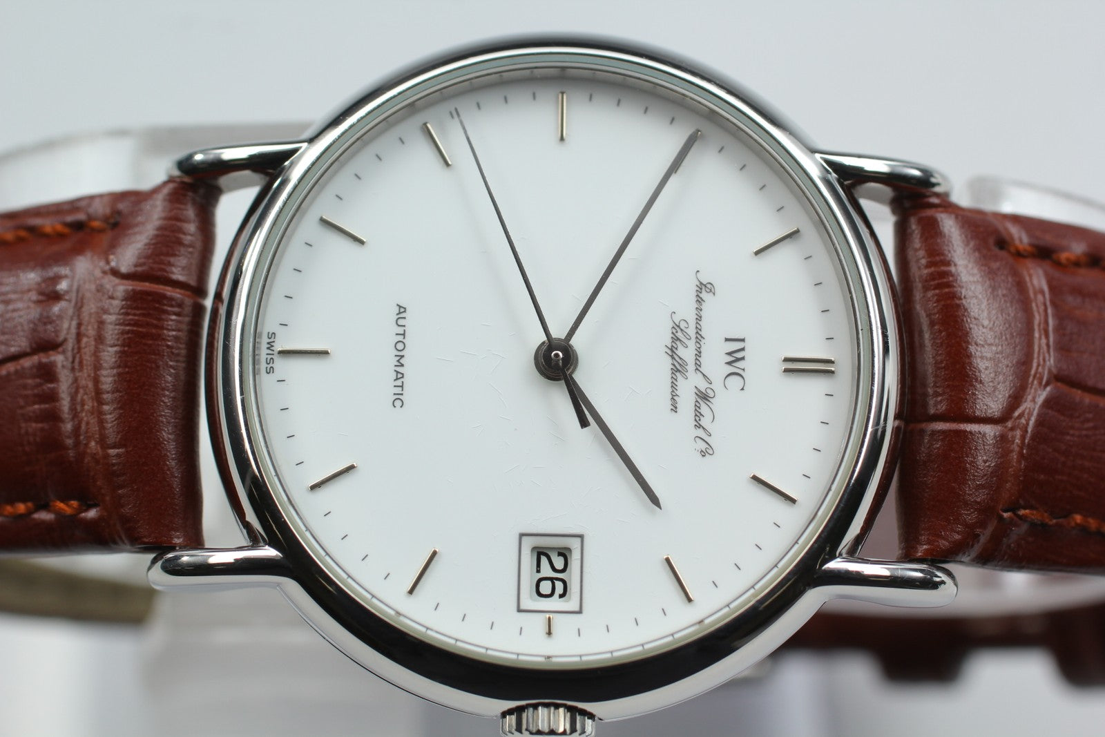 IWC Portofino 3513 Cal.37521 33mm Automatic White Dial Brown Men's Watch