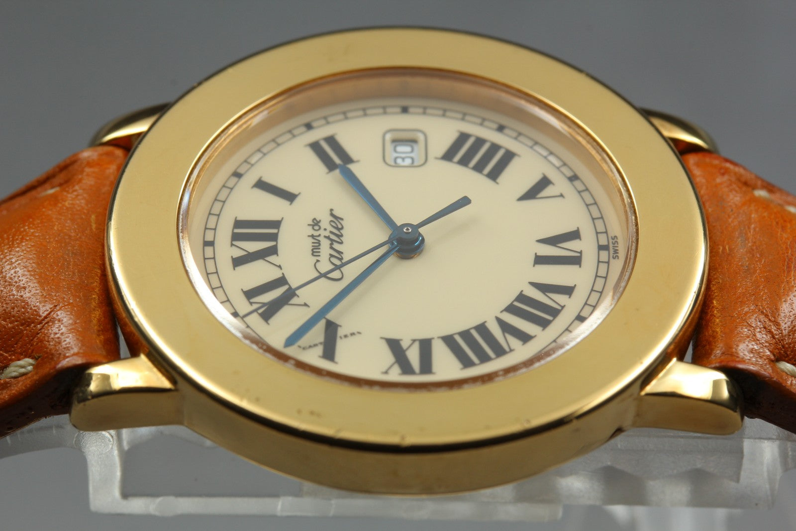 Vintage Cartier Must de Cartier Ronde 1800 1 Gold Brown 32mm Unisex Quartz Watch